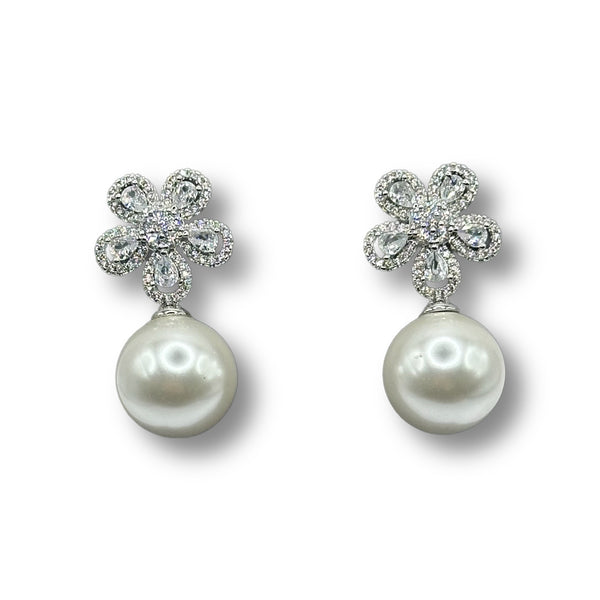 5 Petal w/ Pearl Earrings