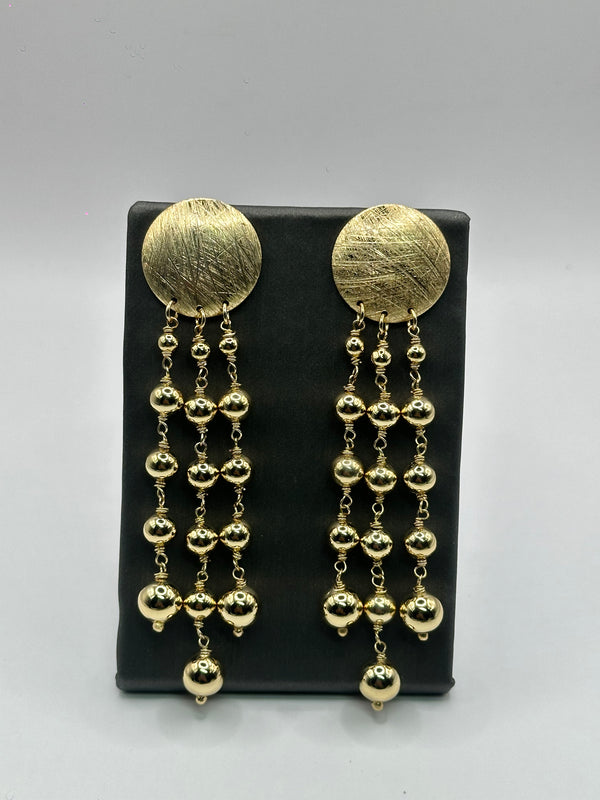 Circle & Dangle Beads Earrings