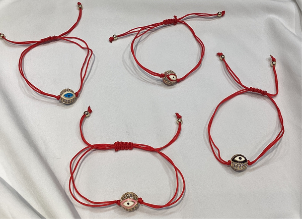 Pulseras Hilo Rojo Con Dije Ojo De Colores