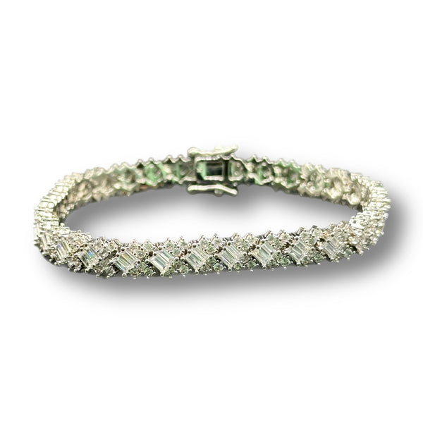 Chevron Crystal Tennis Bracelet