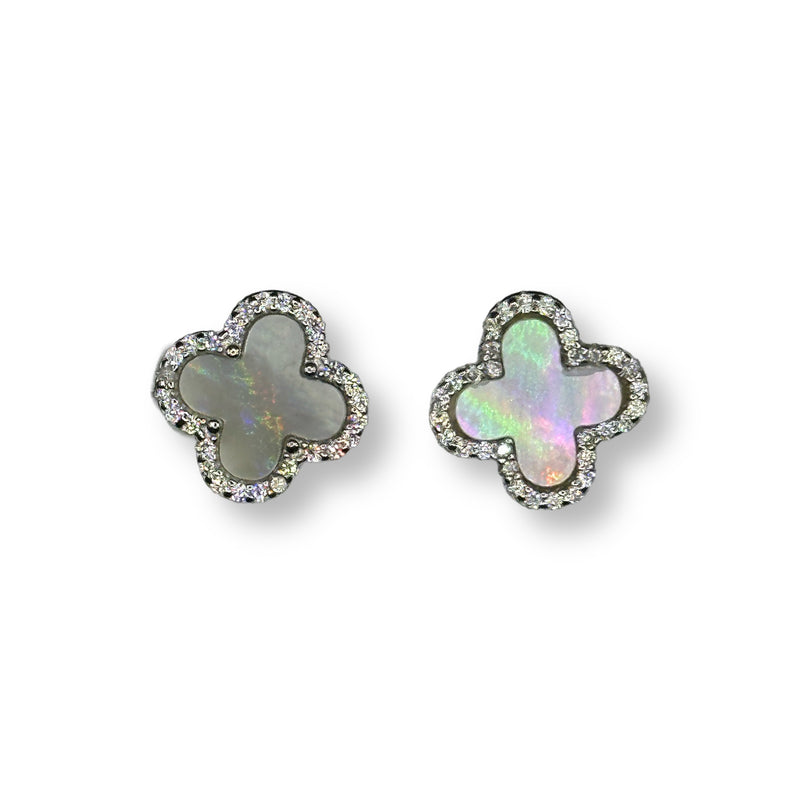 Crystal Clover Studs