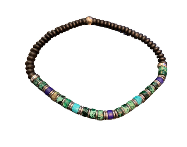 Pulsera Caballero Perlas Pequeñas con Verde