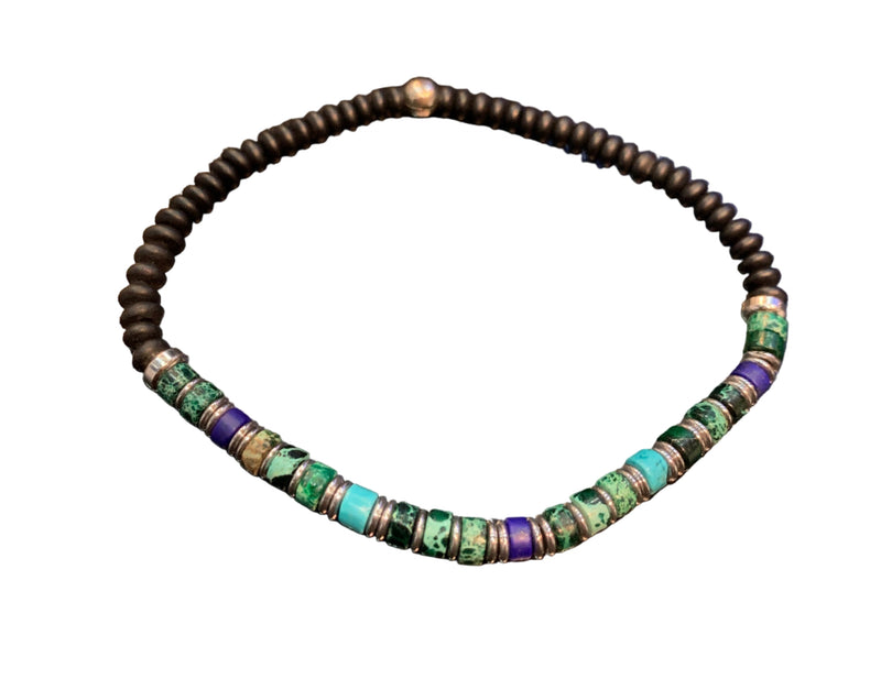 Pulsera Caballero Perlas Pequeñas con Verde