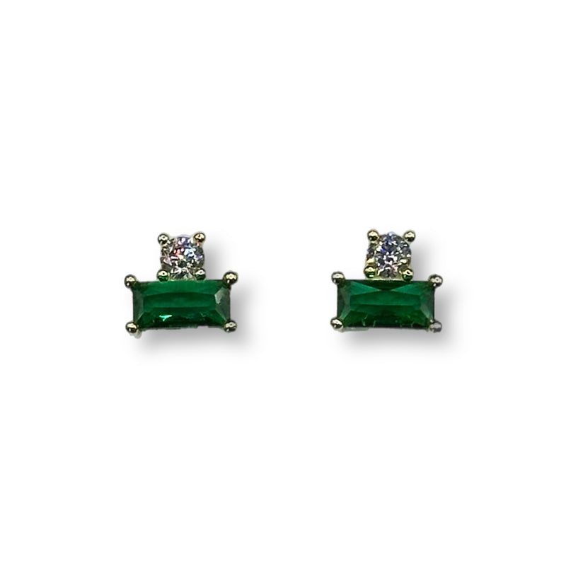 Dainty Baguette Studs