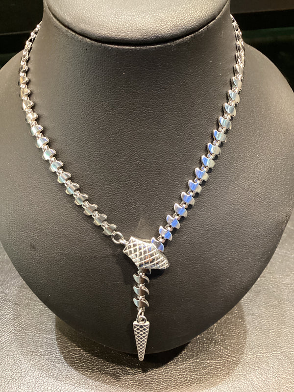 Lariat Serpiente Stainless Steel Plateado