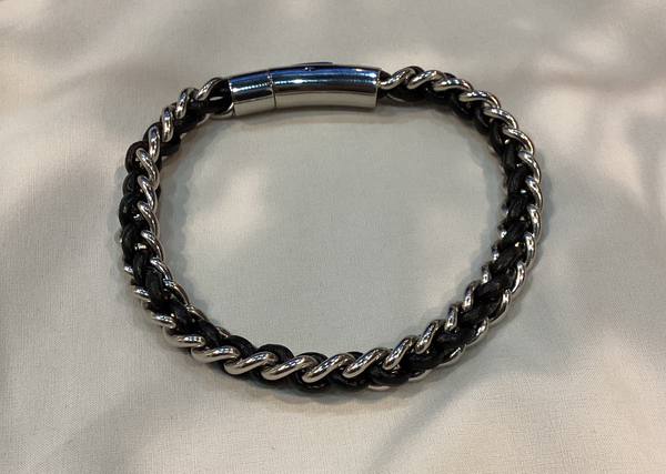 Braz Cuero Trenzado con Cadena Caballero