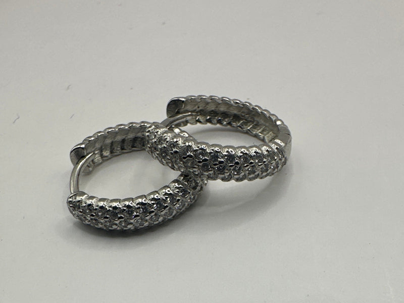 Pave Crystal 16mm Mini Hoops