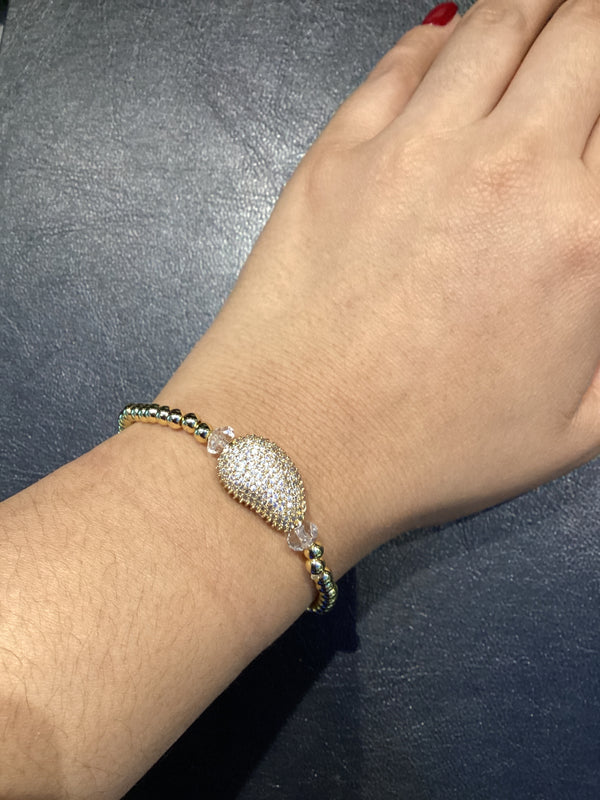Pulsera Beads doradas Bean Dorado