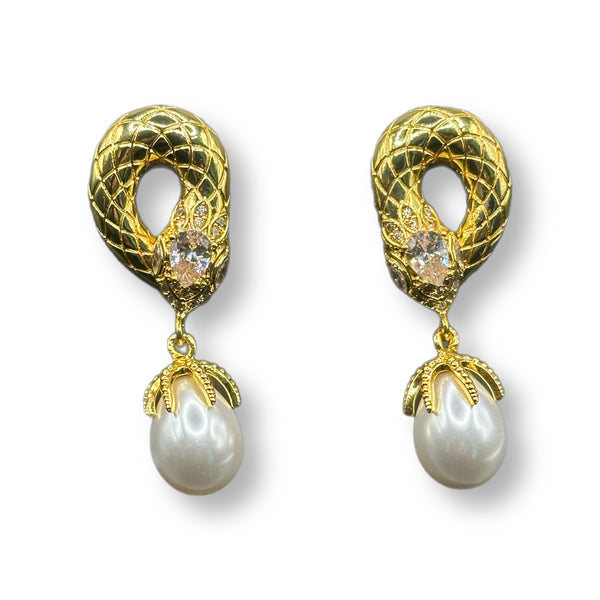 Python Pearl Drop Earrings