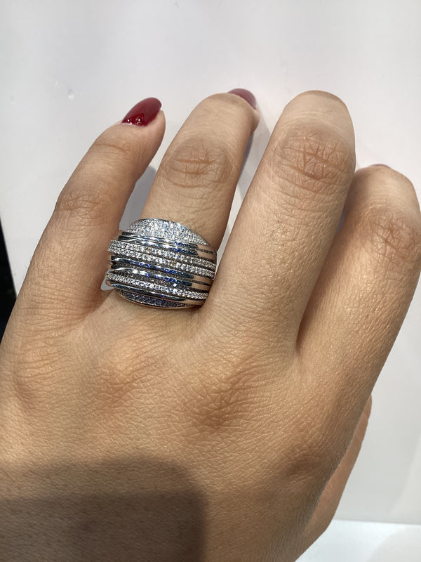 Anillo Statement lineas Cristales