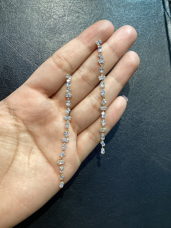 Long Shine Crystal Gold Dangles
