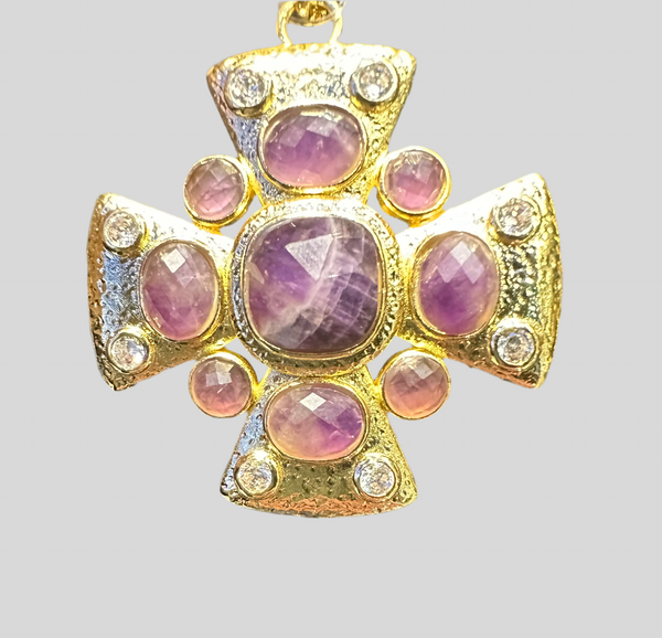 Amethyst Cross Charm