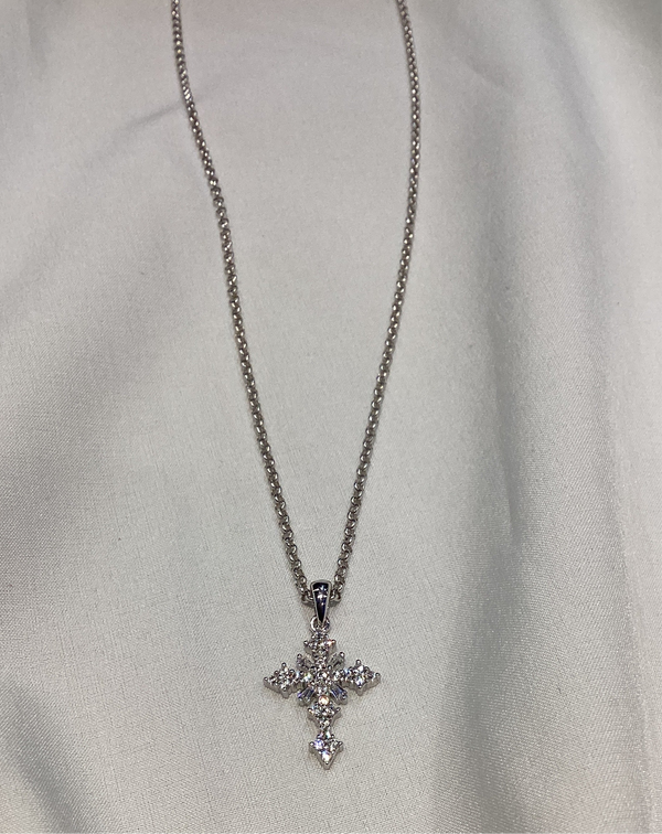 Cadena plata Cruz Dainty rhombus