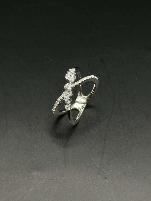 Crystal Crossed Ring