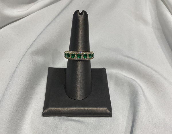 Eternity Band Cristales Verdes pave