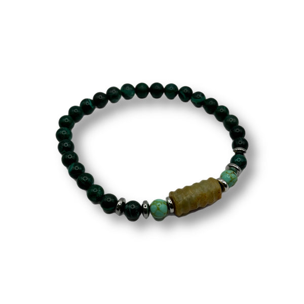 Malachite & Jade Mens Bracelet