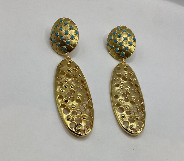 Honey Comb Crystal color earrings