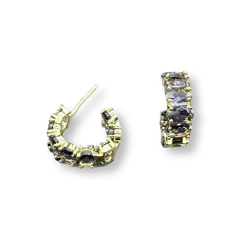 Crystal Baguette Hoops