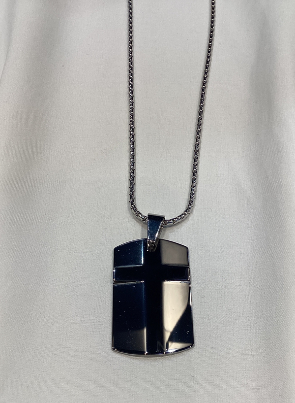 Cadena Caballero Placa con Cruz