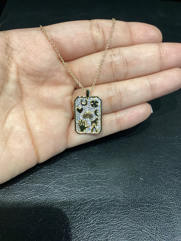 Square Charm Brass Chain
