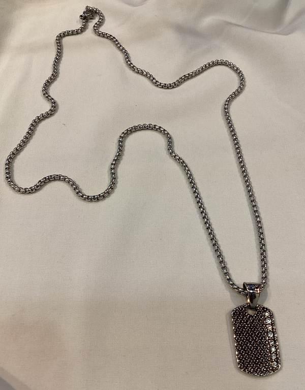 Cadena Caballero Placa con Cristal