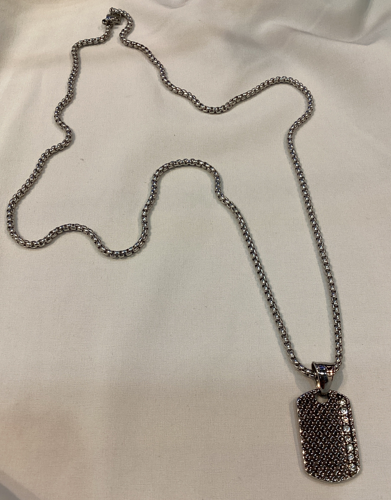 Cadena Caballero Placa con Cristal