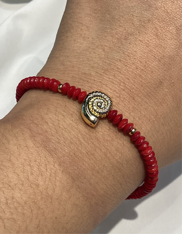 BRazalete de Nautilus coral rojo