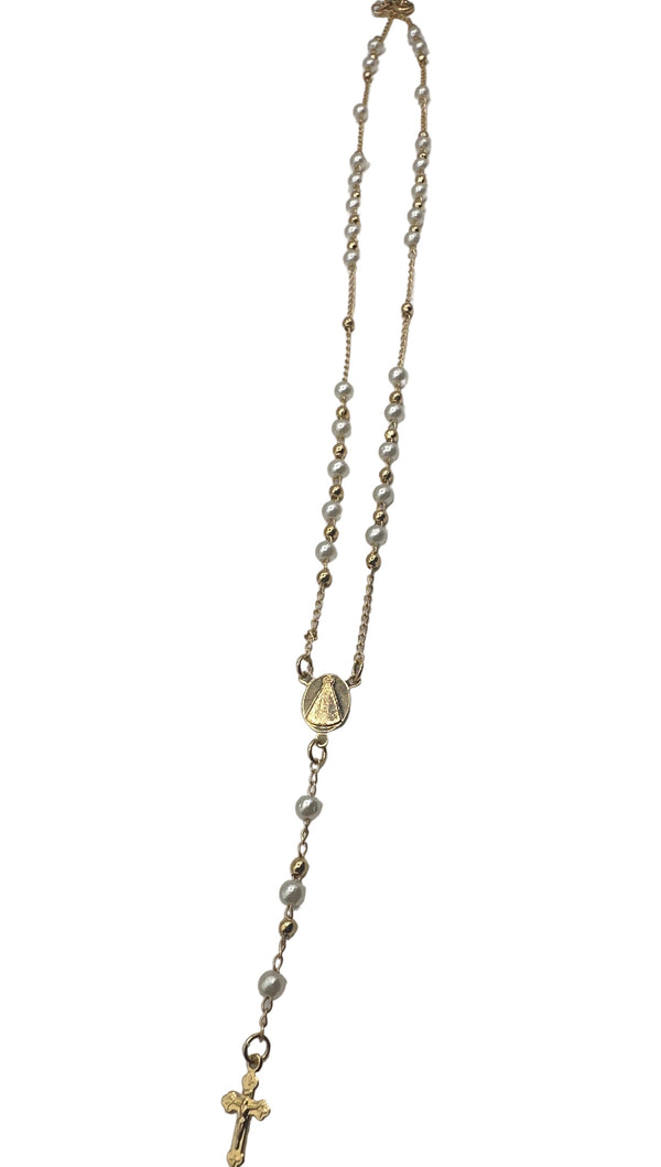 Rosarios Gold fill con perlitas