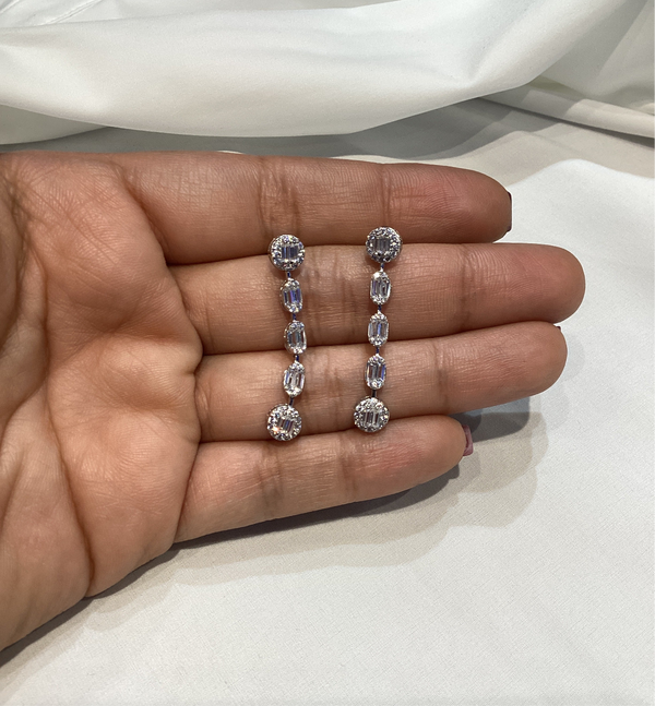 Halo Baguette Plata Posts is