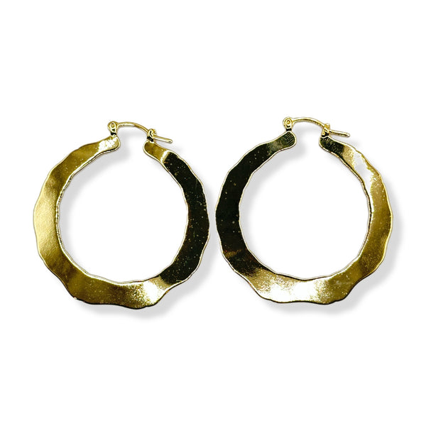 Wavy round Flat Medium Hoop Goldfill