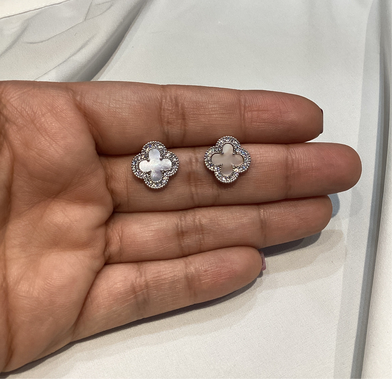 Clover Crystal Surround MOP pink