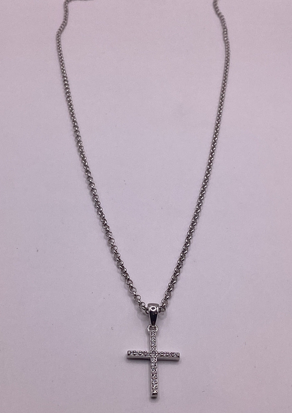 Cadena Cruz finita Dainty Plata