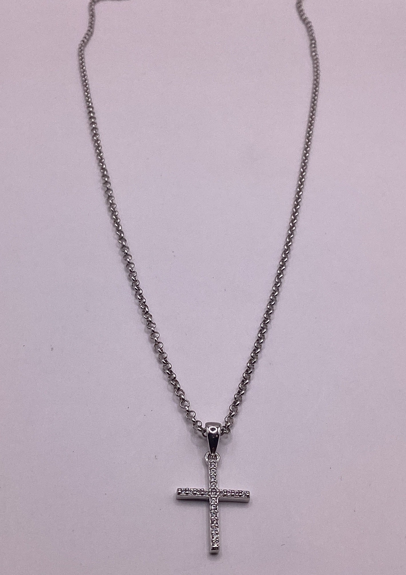 Cadena Cruz finita Dainty Plata