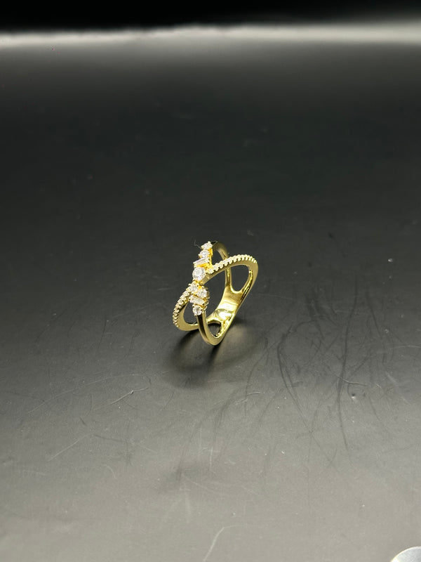 Crystal Crossed Ring