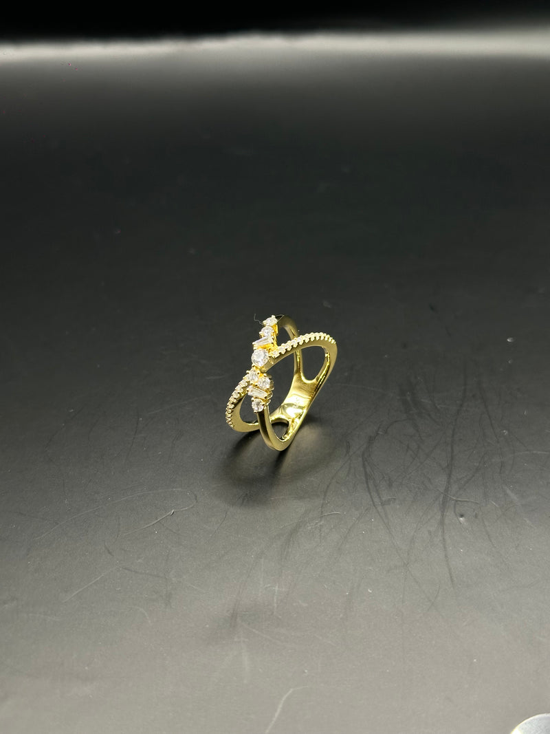 Crystal Crossed Ring
