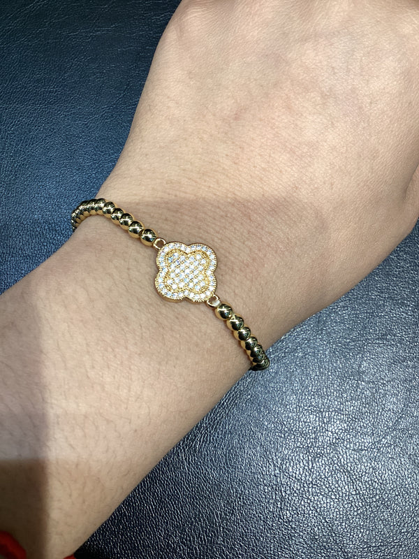 Braz Clover Pave Dorado