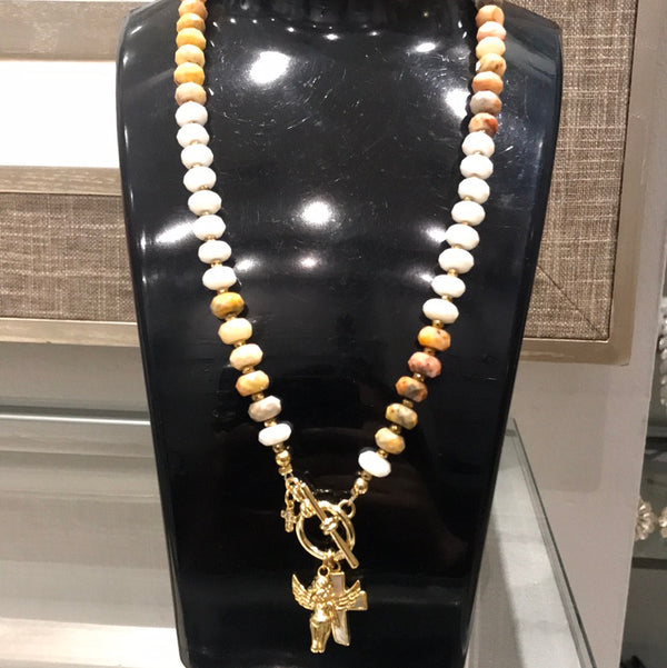 Collar crystal dije cruz con ángel