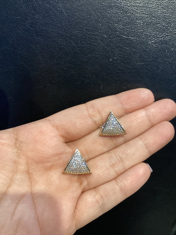 Argollas Triangulo Pave doradas