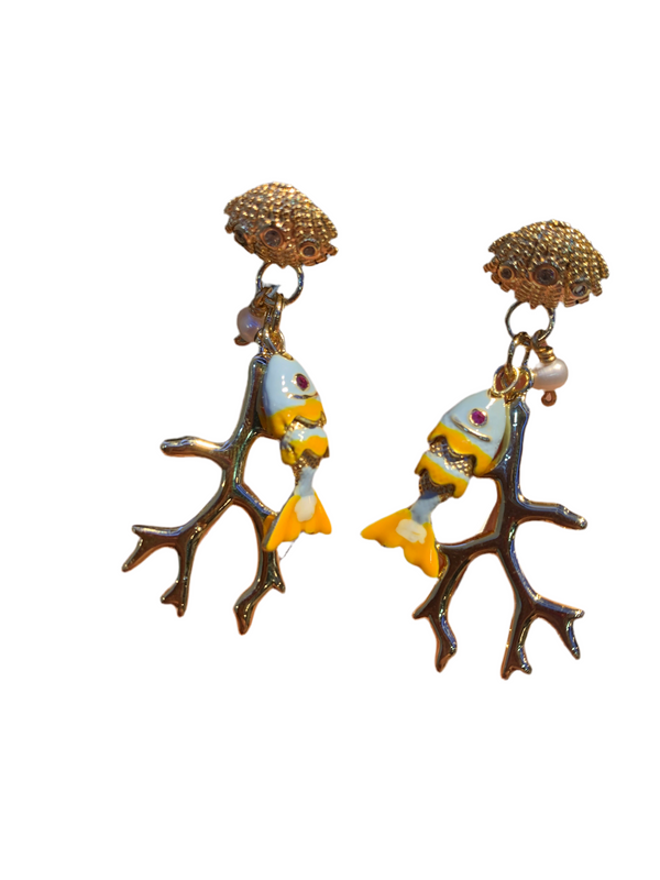 Reef Earrings Coral & Fish