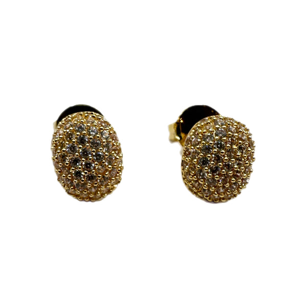 Pave Oval Post Goldfill