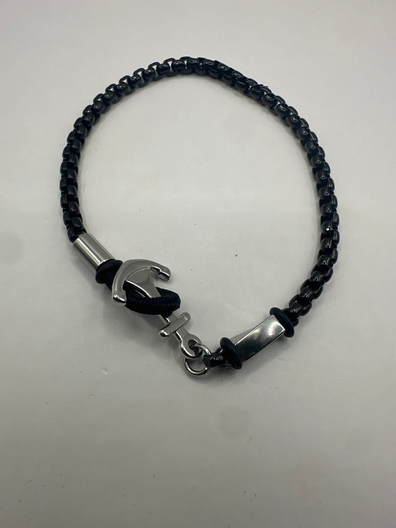 Pulsera de Ancla Negra Box Chain