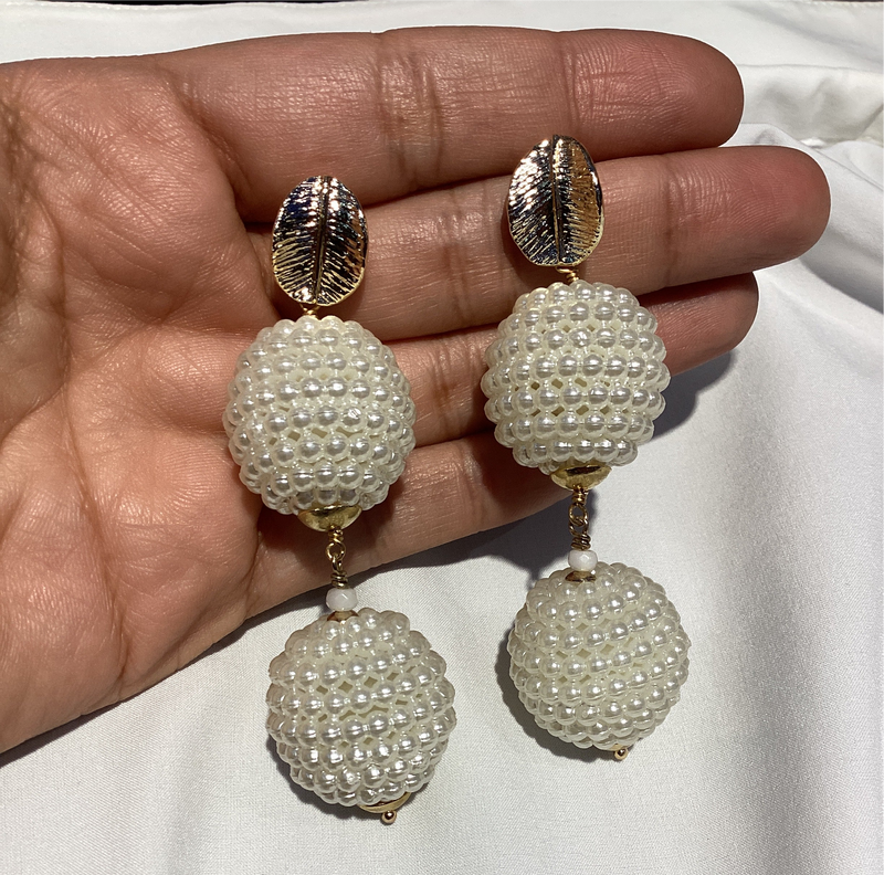 Aritos doble Pearl Balls