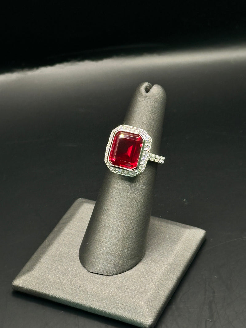 Halo Ruby Red Ring