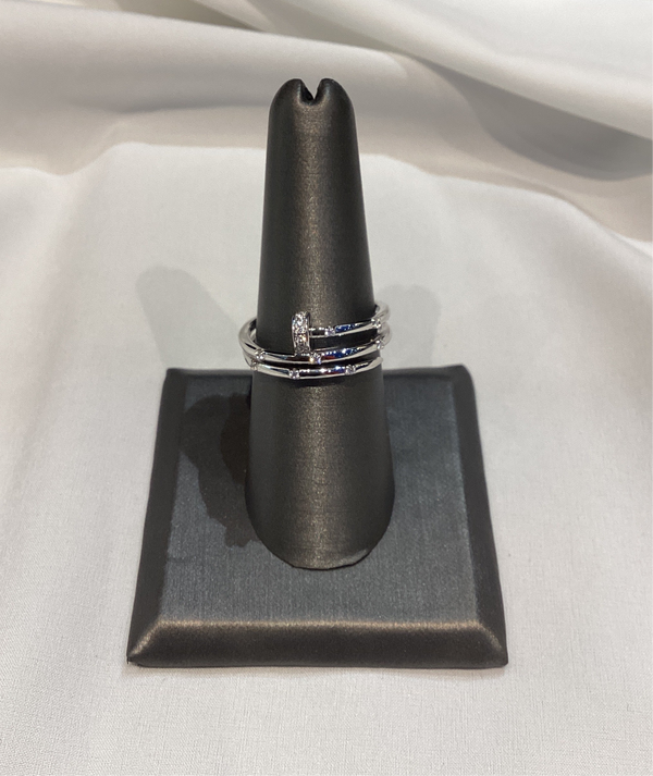 Anillo clavo Pave cristales