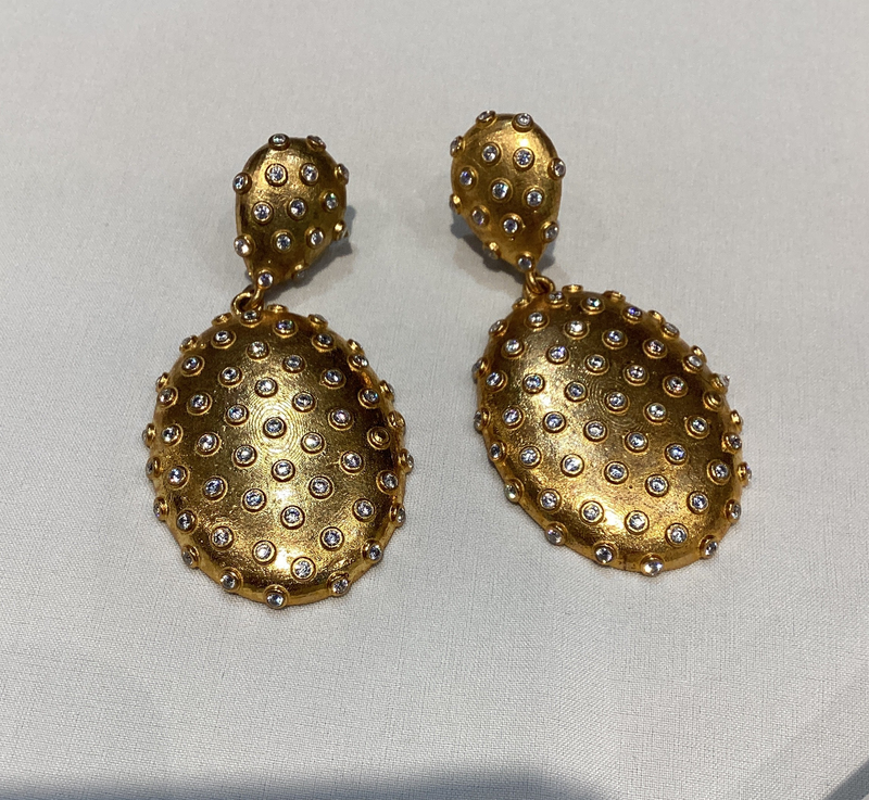 Double Oval Crystal Earrings