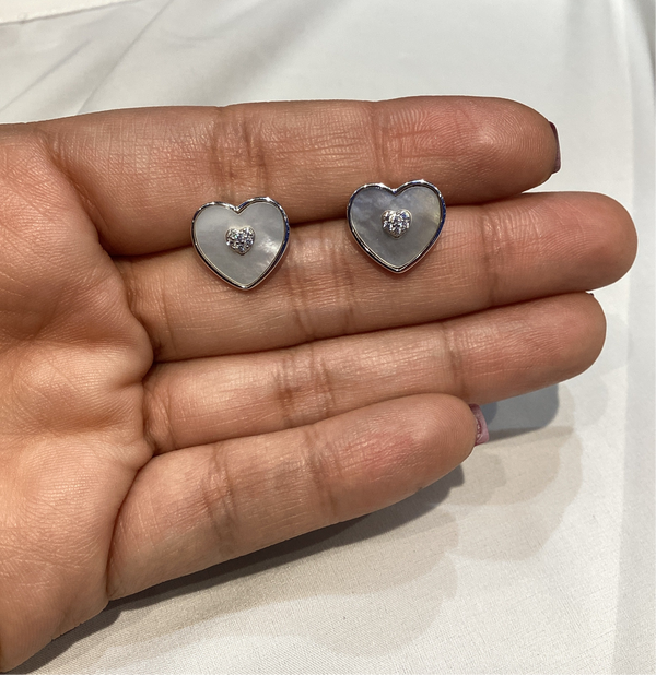 Heart MOP Studs