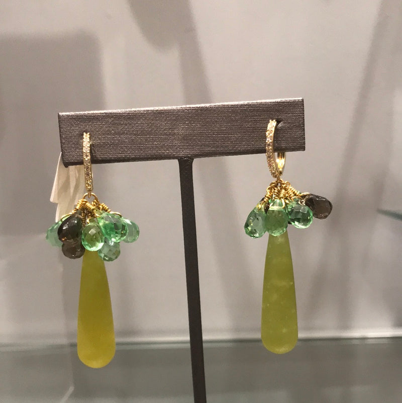 Arete Green Crystal con Gota