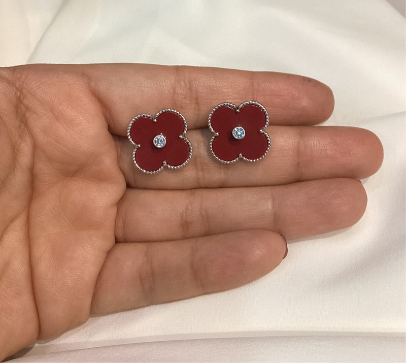 Aritos Clover Marsala Crystal stud