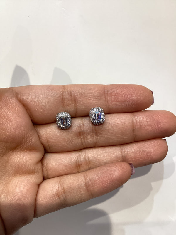 Pear shaped baguette studs