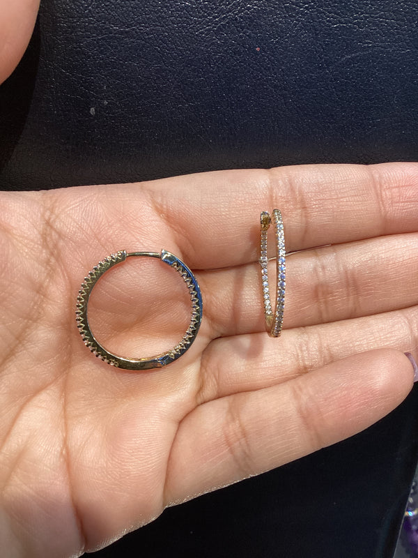 Hoop Medina dorada con cristales in out